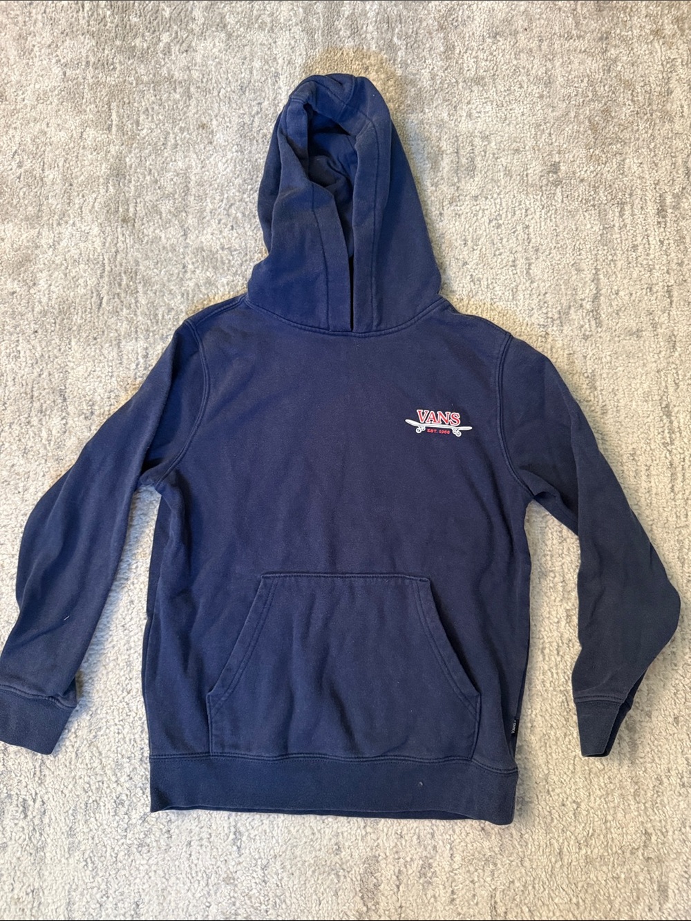Vans Navy Blue Hooded Pullover with Small Chest Logo